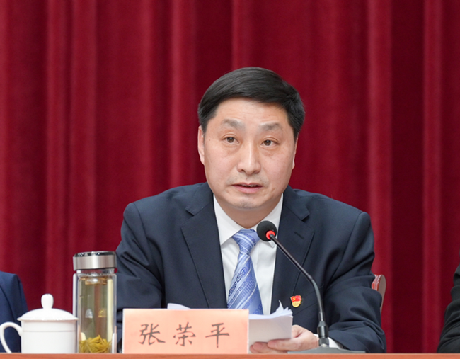 金湖县委常委,政法委书记张荣平作题为《踔厉奋发勇担当 赓续前行开新